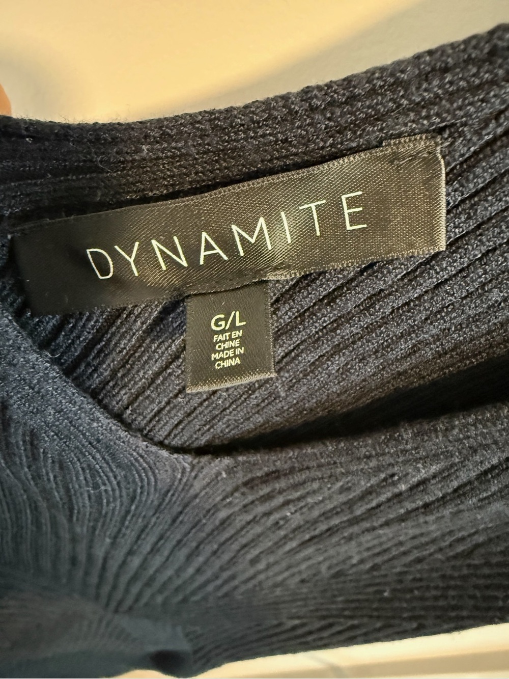Dynamite Black Ribbed V-Neck Mini Dress - Picture 3 of 3